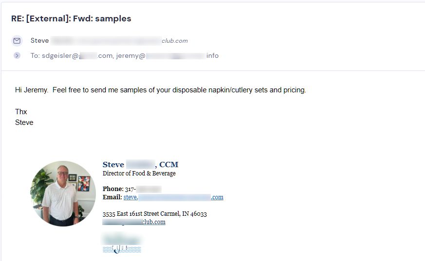 Campaign reply from retailer - retailer sample request 10 of 48