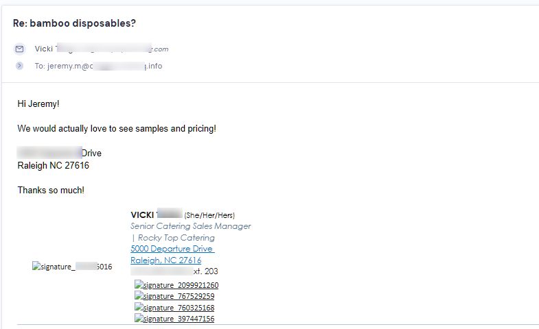 Campaign reply from retailer - retailer sample request 39 of 48