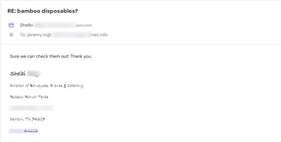 Campaign reply from retailer - retailer sample request 42 of 48