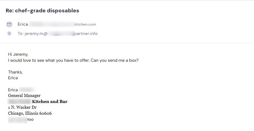 Campaign reply from retailer - retailer sample request 47 of 48
