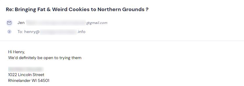 Campaign reply from retailer - retailer sample request 5 of 7