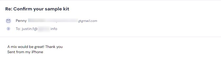 Campaign reply from retailer - retailer sample request 4 of 9