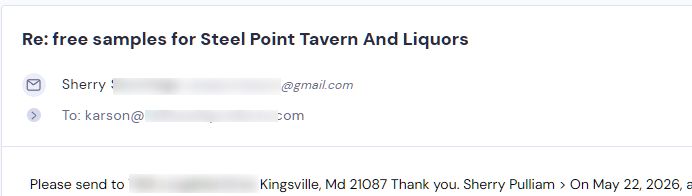 Campaign reply from retailer - retailer sample request 16 of 55