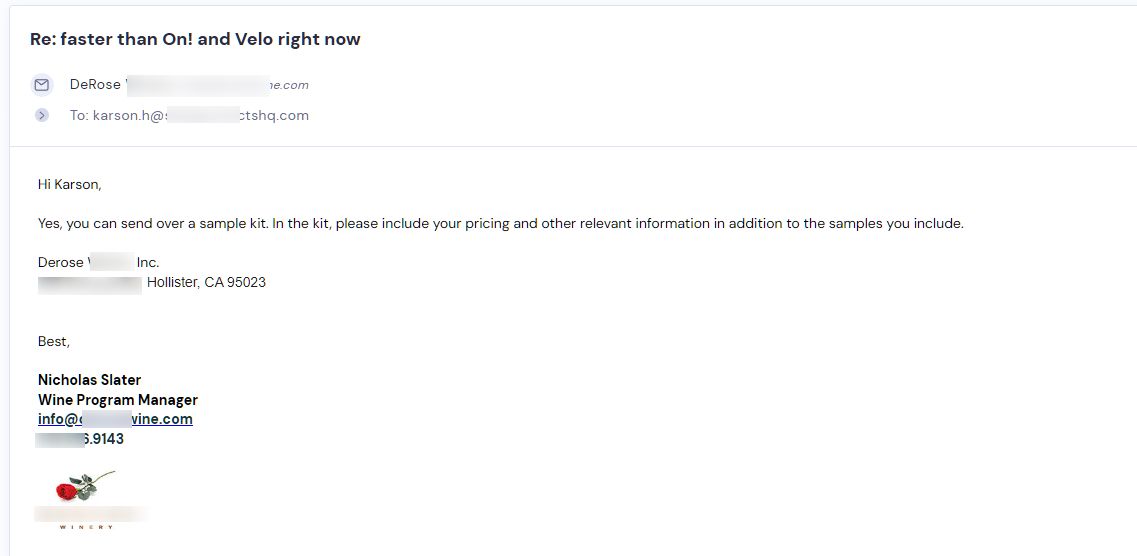 Campaign reply from retailer - retailer sample request 28 of 55
