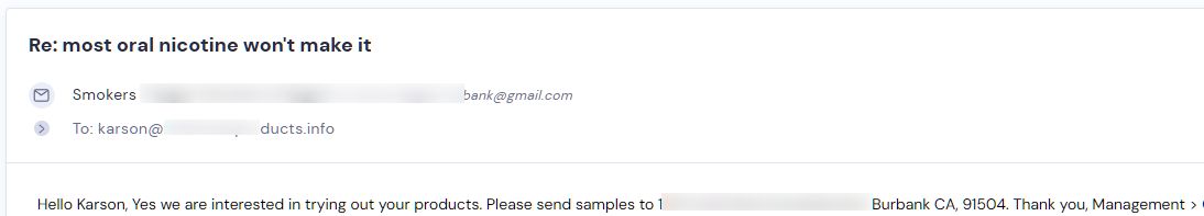 Campaign reply from retailer - retailer sample request 41 of 55