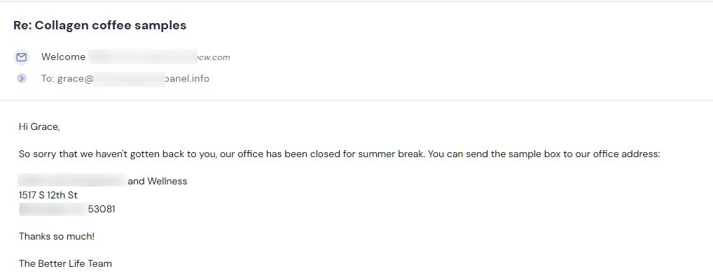 Retailer reply from Strong Coffee Company